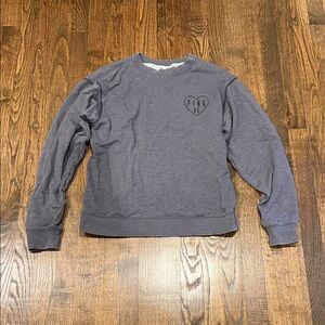 VICTORIA’S SECRET PINK blue/heather gray crewneck